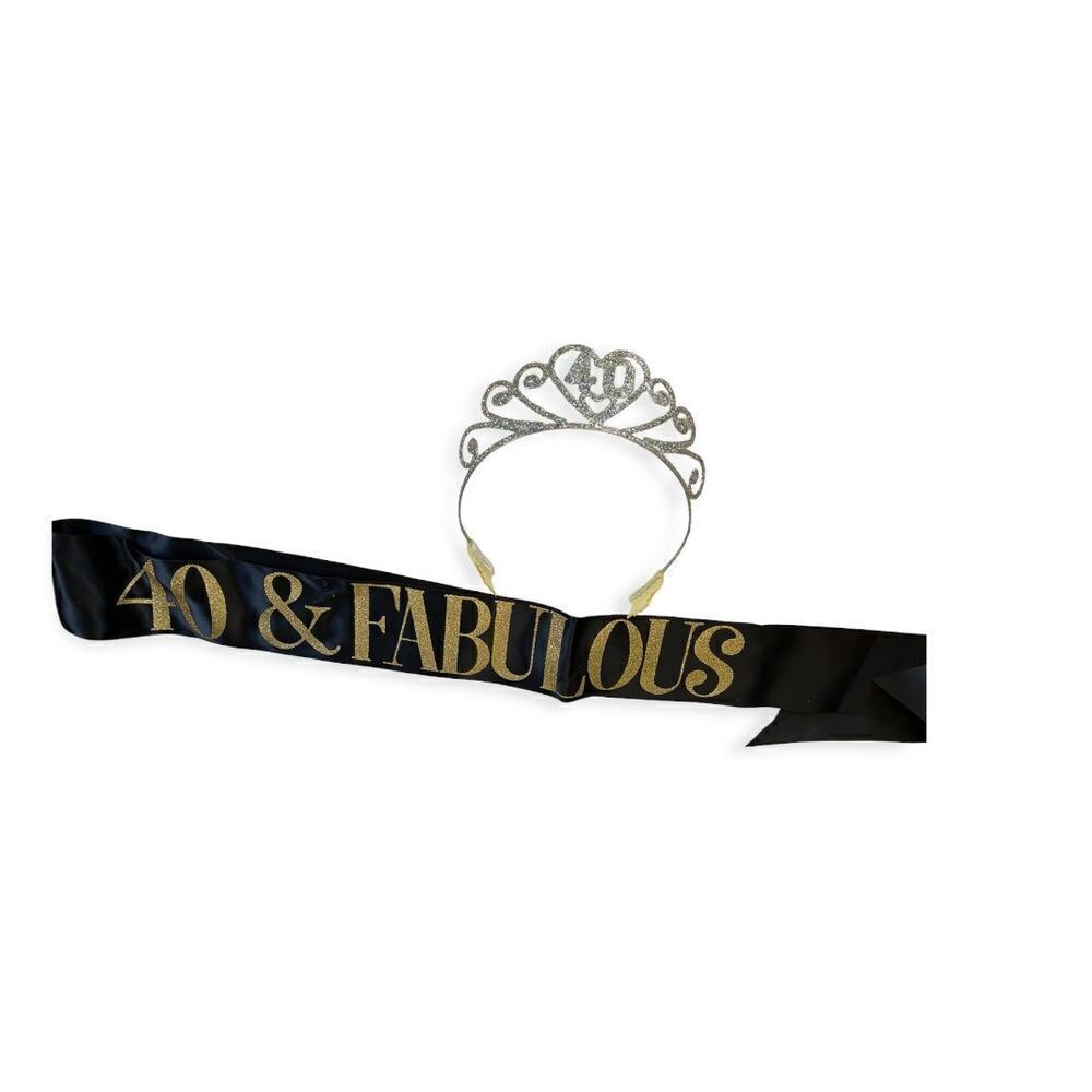 40 Forty & Fabulous Birthday Tiara Crown and Sash